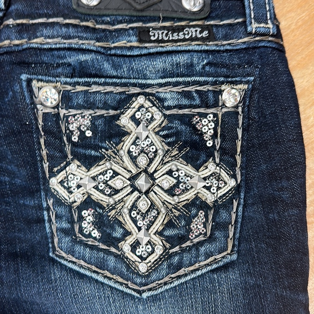 MISS ME Girls embellished jeans size 8 skinny leg - Picture 8 of 14